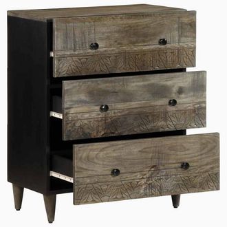 Berkfield Home Sideboard Light Grey 60x33.5x75 cm Solid Wood Mango