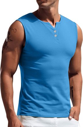 Generic Mens Athletic Training Gym Vest Tank Top Soft Mens Sleeveless Muscle T-Shirt Casual Breathable Men Vest Tops Summer Workout Gym Fitness Bodybuilding B