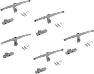 Emuca Emuca Juego De Soportes Zero Para Un Estante De Madera, Pintado Color Piedra, Zamak, 1 Lote