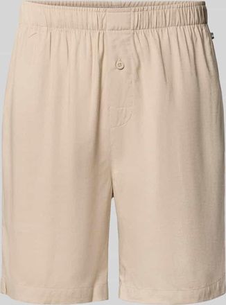 HUGO BOSS Regular Fir Sweatshorts aus Viskose-Leinen-Mix Modell FRESH SHORTS in Sand, Gr&ouml;&szlig;e XXL