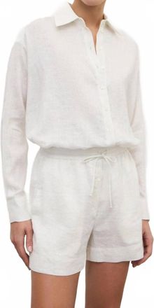 ottod'Ame Oversized Linen Lurex Top In White