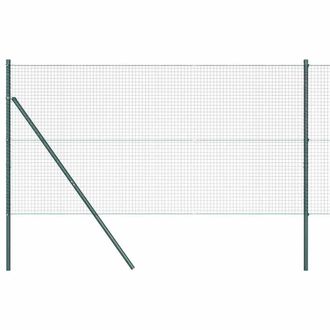 Berkfield Home Welded Wire Fence with 13 Posts Green 1.2x50 m Steel