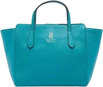 Gucci Pre-owned Mini Swing Handtas - Dames - Vintage Handtas - Blauw - ONE Size - Leer - Vintage