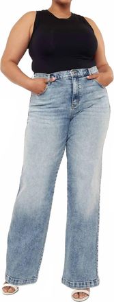 Kancan 90s High Rise Flare Jeans - Plus In Medium Mineral Wash
