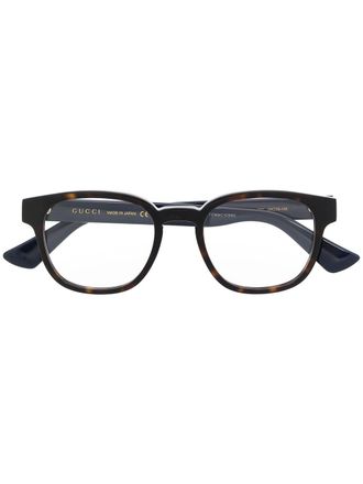 Gucci tortoiseshell round-frame glasses - men - Acetate - 49 - Brown