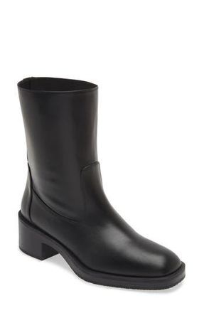 Stuart Weitzman Kaia Bootie in Black Smooth Calf at Nordstrom Rack, Size 10.5