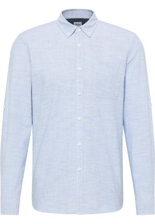 Mustang Langarmhemd MUSTANG Herren Style Rawlins, Herren, Gr. 5XL, US-Gr&ouml;ssen, blau (blau 5124), Twill, 100% Baumwolle, meliert, slim fit, Hemden Langarmhemd