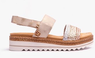 Remonte JOCELYN3 Womens Sandals Gold Leather - Size UK 7.5