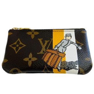 Louis Vuitton Pre-owned Wallets, female, Brown, Size: ONE SIZE Pre-owned Pochette Cle Monogram Groom Canvas Coin Case