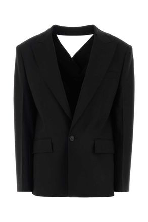 Dsquared2 Black Solid Shawl Lapel Jacket