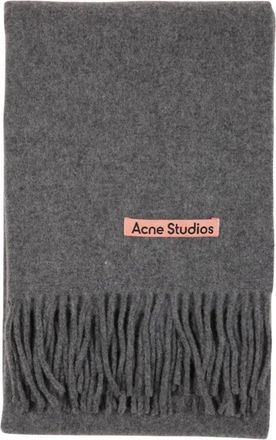 Acne Studios Sciarpa stretta in lana con frange - - Accessories - unisex - Grigio - ONE SIZE