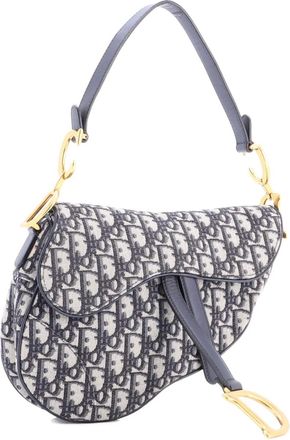 Dior Saddle Handbag Oblique Canvas Medium shoulder bag - Blauw