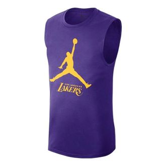 Nike JORDAN Los Angeles Lakers NBA Essential Jersey Purple Yellow FQ1979-504