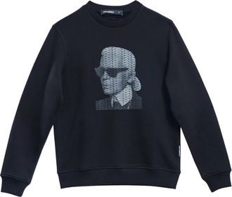 Karl Lagerfeld Karl Face Sweatshirt - Heren - Sweatshirts - Zwart - S - Katoen - Hoodies & sweatvesten