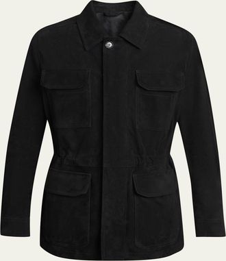 Brioni Mens Suede Field Jacket