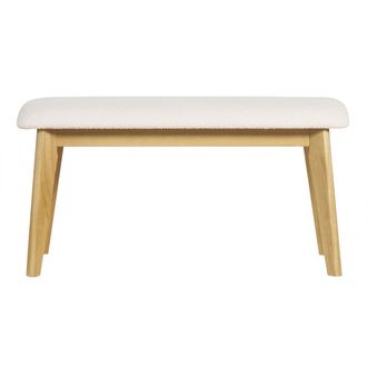 Miliboo Miliboo - Banco N&oacute;rdico De Borreguillo Blanco Y Madera Clara 92 Cm Elion