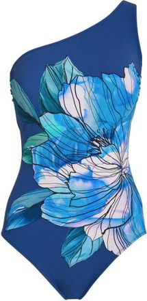 Gottex Wild Flower One Shoulder One Piece Size XL