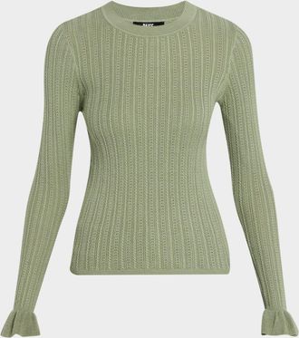 Paige Ophelia Pointelle-Knit Top