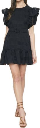 Entro Belted Lace Dress In Black