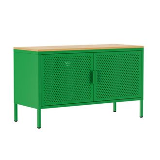 Oviala Aparador moderno de 2 puertas L100 cm en metal verde