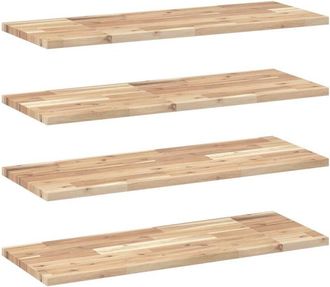 vidaXL Floating Shelves 4 pcs 100x30x2 cm Untreated Solid Wood Acacia Vidaxl