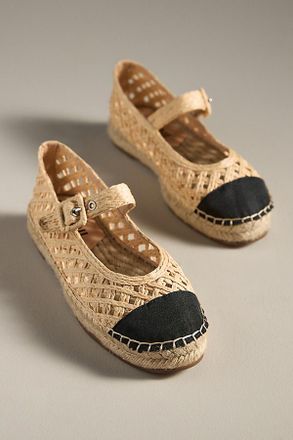 Bibi Lou Raffia Mary Jane Flats