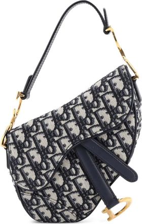 Dior Saddle Handbag Oblique Canvas Mini shoulder bag - Blauw