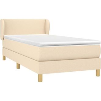 vidaXL Cama Box Spring Con Colch&oacute;n Tela Color Crema 80x200 Cm Vidaxl