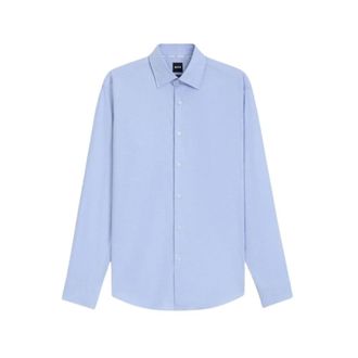 HUGO BOSS Joe Shirt - Heren - Zakelijke Overhemden - Blauw - L - Katoen - Overhemden