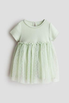 H&M Tulle-skirt Dress in Light Green at Nordstrom, Size 18M