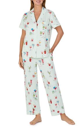 Kate Spade New York print crop pajamas in Lime Print at Nordstrom, Size X-Small