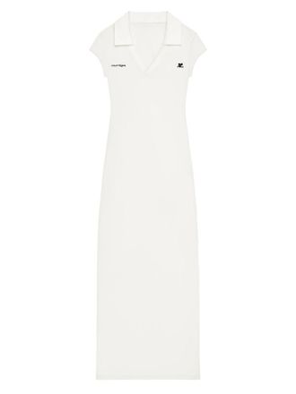Courr&egrave;ges Long Polo Shirt Side Slit Day Dress
