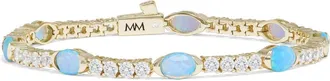 Melinda Maria The Maven Tennis Bracelet in Gold-Blue Opal at Nordstrom, Size 6.5