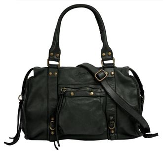 Samantha Look Shopper SAMANTHA LOOK, Damen, Gr. B/H/T: 34cm x 27cm x 12cm onesize, gr&uuml;n (dunkelgr&uuml;n), Leder, vintage, Taschen Shopper, echt Leder, Made in Italy