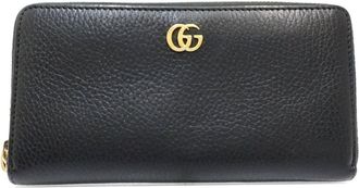 Gucci Black Leather Long Wallet (Bi-Fold) (Pre-Owned)