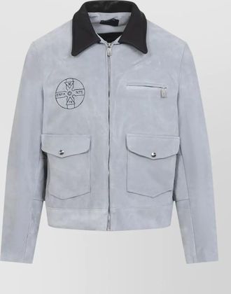Enfants Riches Deprimes suede leather single-breasted jacket