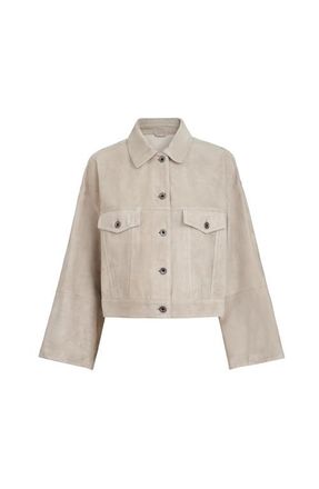 Brunello Cucinelli Couture suede jacket in Grey at Nordstrom, Size 40 It