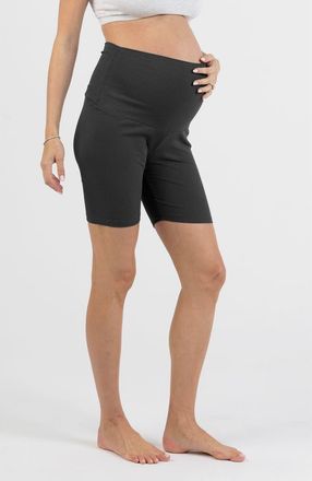 Angel Maternity Rib Maternity Bike Shorts in Black at Nordstrom, Size X-Large