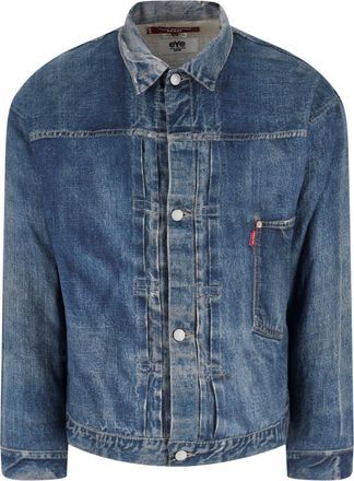 Junya Watanabe Blue Classic Collar Worn Denim Jacket