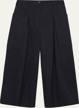 Loewe Pleated Wide-Leg Cropped Trousers