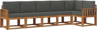vidaXL Conjunto De Sof&aacute;s De Exterior 6 Uds. Natural Y Antracita Vidaxl