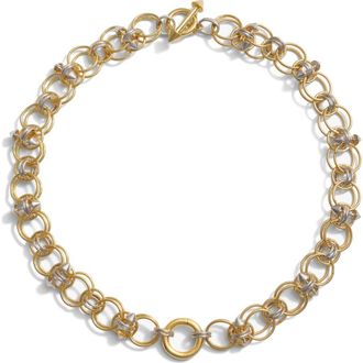 Awe Inspired Chain Mail Toggle Charm Collar in Gold Vermeil Sterling Silver at Nordstrom