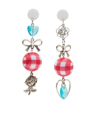 Amir Slama bow heart-motif drop earrings - Multicolour