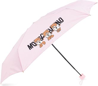 Moschino teddy bear-logo print compact umbrella - unisex - Polyester - One Size - Pink