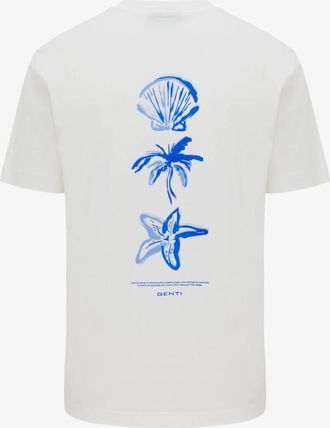 Genti T-shirt met backprint | Wit