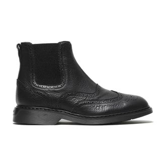 Hogan Chelsea Boots, male, Black, Size: 10 1/2 US Black Leather Ankle Boots Swallow-Tailed