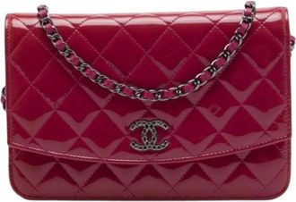 Chanel Pre-owned Brilliant Wallet on Chain - Dames - Vintage Schoudertas - Roze - ONE Size - Leer - Vintage
