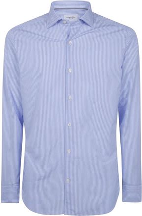 Tintoria Mattei Slim-fit overhemd - Heren - Overhemden - Blauw - Maat: M Katoen