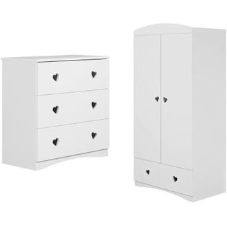 OEM C&oacute;moda 3 Cajones Y Armario 2 Puertas 1 Caj&oacute;n Kocot Kids Julia - Blanco