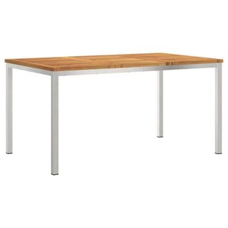 Berkfield Home Outdoor Dining Table 150x90x75 cm Solid Wood Acacia in Brown | Size: 150 x 90 x 75 cm